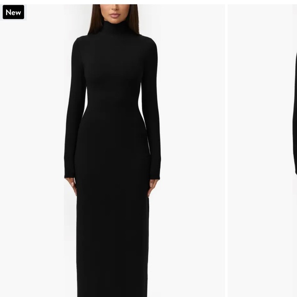 Naked Wardrobe Turtleneck Buttery soft Black Long Sleeve Maxi Dress - X- Large - Picture 4 of 7